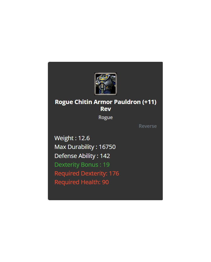 rogue chitin pauldron