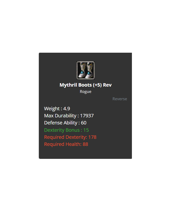 Mythril Set +5 Reb