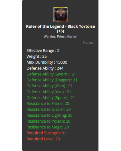 +5 Black Tortoise