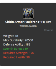 Chitin Armor Pauldron +11 (reverse)