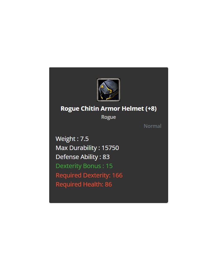 rogue chitin +8 4 adet