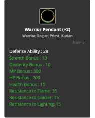 Warrior Pendant 
 +-2