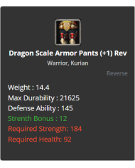 Dragon Scale Armor Pants
 +-1 Reverse