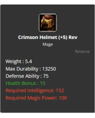 Crimson Helmet
 +-5 Reverse