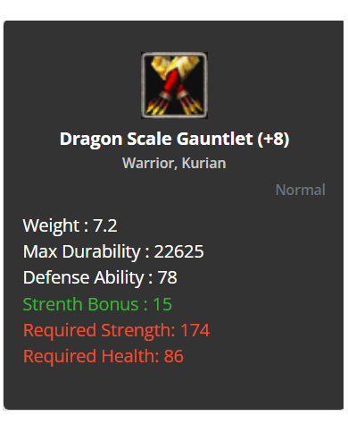 Dragon Scale Gauntlet +8