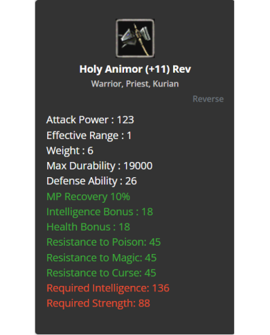 Holy Animor (+11) Rev