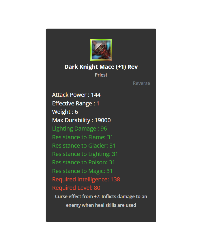 Dark Knight Mace (+1) Rev