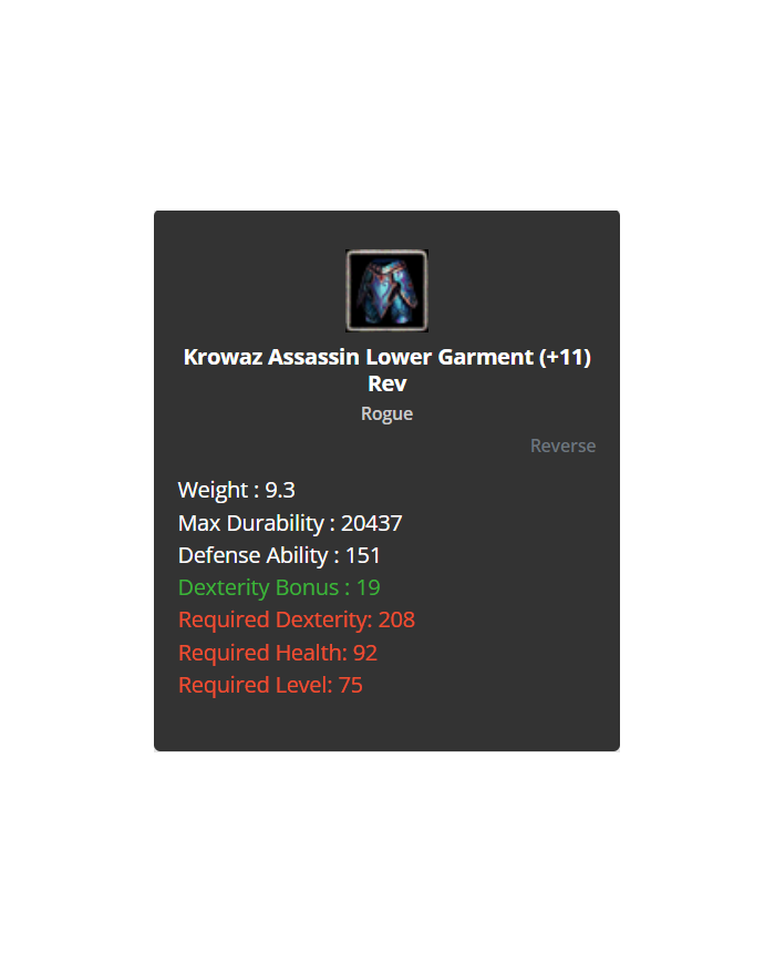 Krowaz Assassin Set +11 Rev