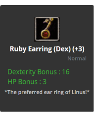 Ruby Earring +3 (DEX)