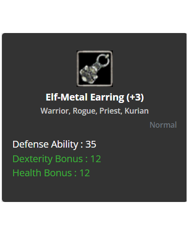 Elf-metal Earring +3