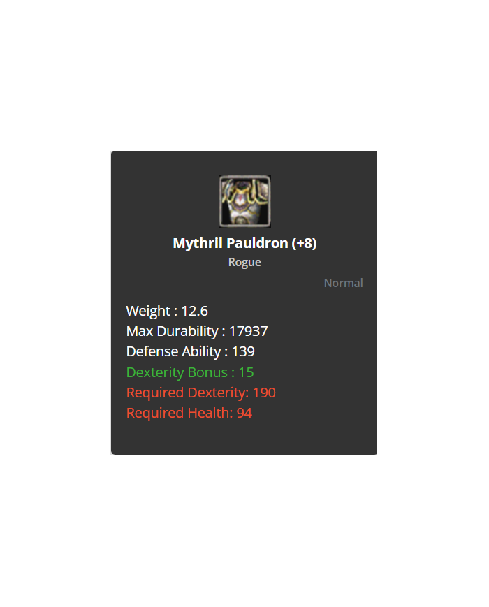 Mythril Pauldron (+8)