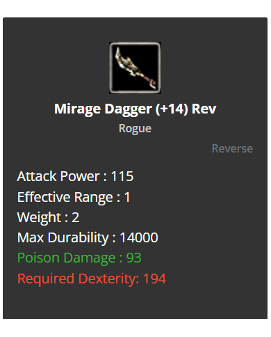 +14 Reb Mirage Dagger