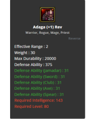 Adaga +1 Rev