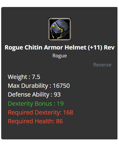 +9 Rogue Chitin Helmet