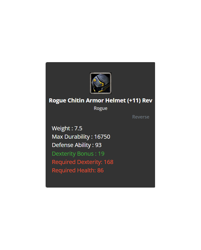 +9 Rogue Chitin Helmet