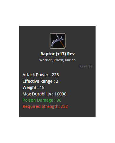 +17 Reverse Raptor