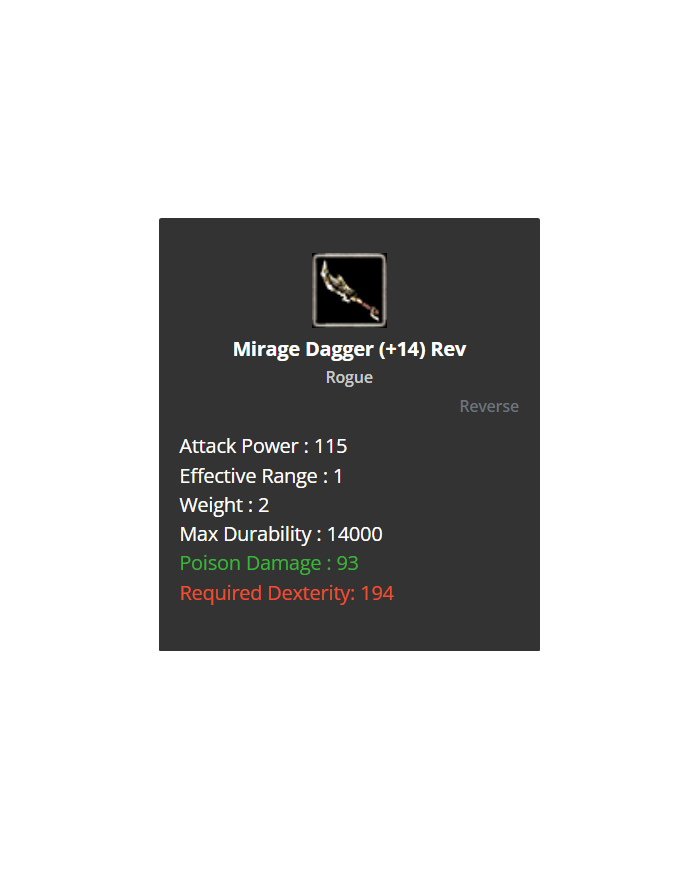 Mirage Dagger +14 (reverse)