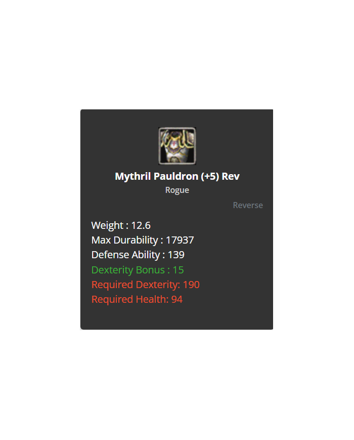 Mythril SET +5 Reb.