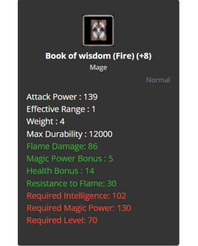 +8 Fire Book Staff