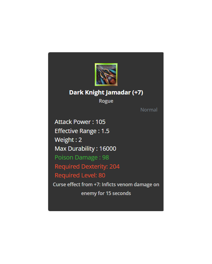 Dark Knight Jamadar +7