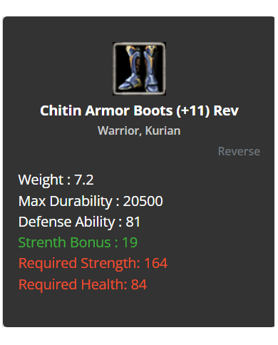 +9 Warrior Chitin Boots