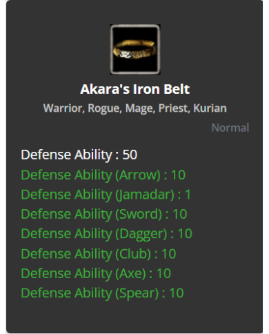 Akara's Iron Belt