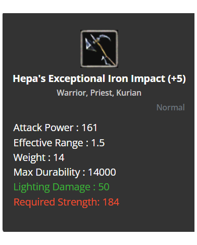 Hepa's Exceptional Iron Impact +5 rev