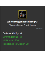 +3 White Dragon Necklece