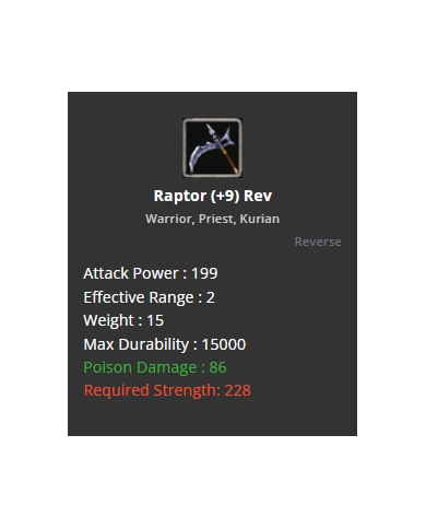 raptor reserve +9 