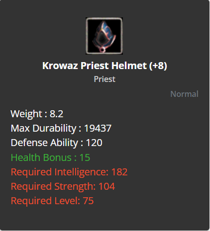 Krowaz Priest Helmet +8