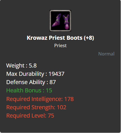 Krowaz Priest Boots +8